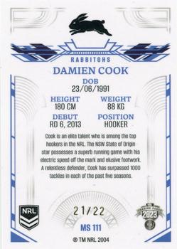 2023 NRL Traders Elite - Mojo Sapphire #MS111 Damien Cook Back